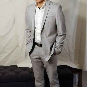 ASOS WEDDING Skinny Suit Jacket & PantsCrosshatch